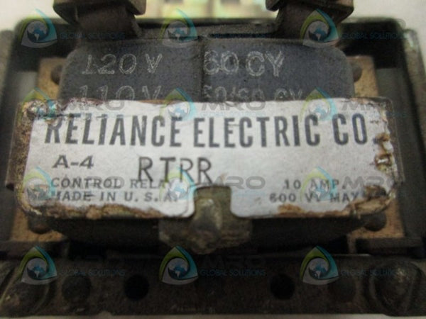 RELIANCE ELECTRIC A-4-RTRR CONTROL RELAY UNMP