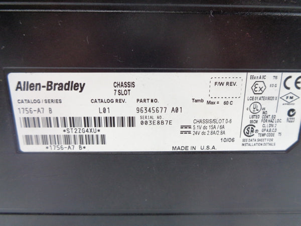 ALLEN BRADLEY 1756-A7 SER. B 24VDC 15A NSNP