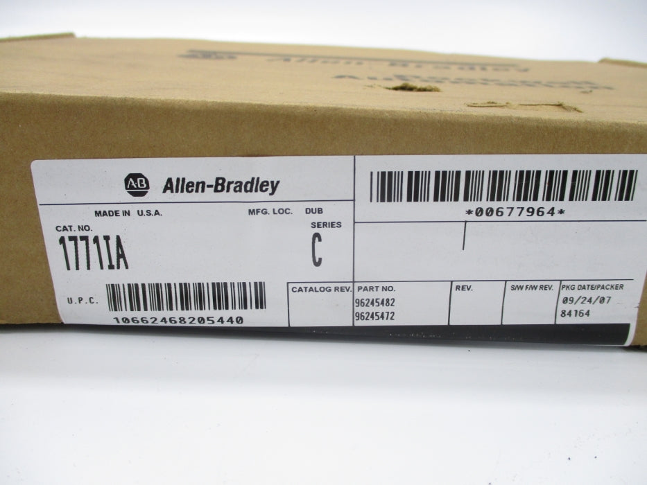 ALLEN BRADLEY 1771-IA SER. C DATE: 2007 NSFS