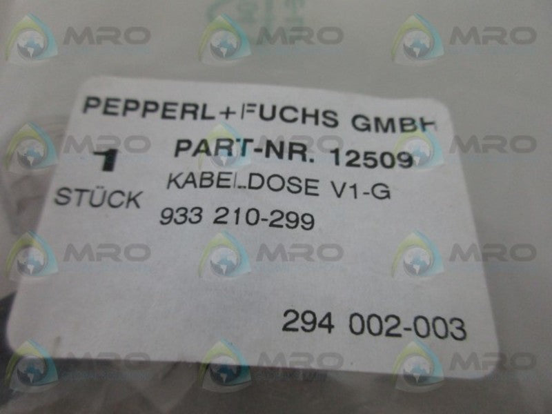 PEPPERL+FUCHS 12509 V1-G FEMALE CABLE CONNECTOR  NSMP