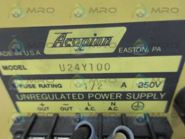 ACOPIAN U24Y100 250V POWER SUPPLY UNMP