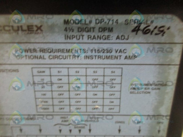 ACCULEX DP-714 METER DISPLAY UNMP