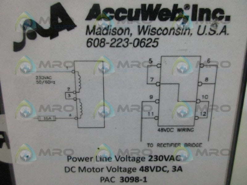 ACCUWEB PS2X3W48-0028 POWER SUPPLY UNMP