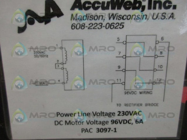 ACCUWEB 3097-1 POWER SUPPLY UNMP