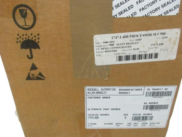 ALLEN BRADLEY 1747-L40B SER. B (REMANUFACTURED)  NSMP