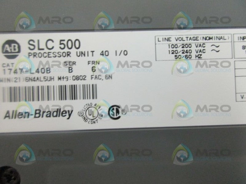 ALLEN BRADLEY 1747-L40B SER. B (REMANUFACTURED)  NSMP