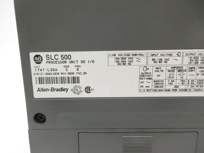 ALLEN BRADLEY 1747-L30A SER. C F/W 6 85-132VAC NSNP