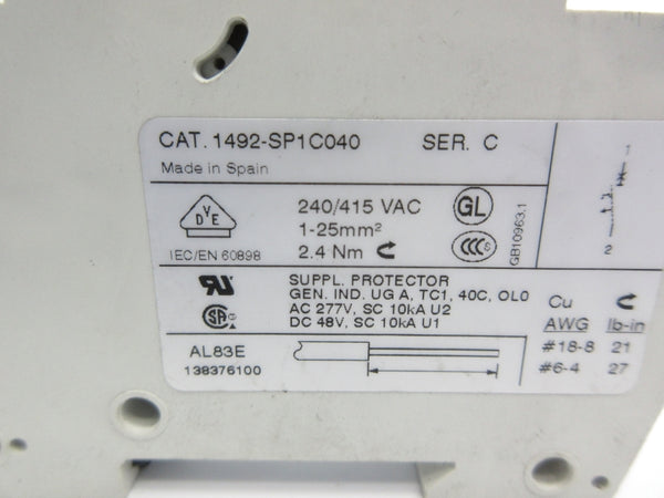 ALLEN BRADLEY 1492-SP1C040 SER. C 240/415VAC 4A NSNP