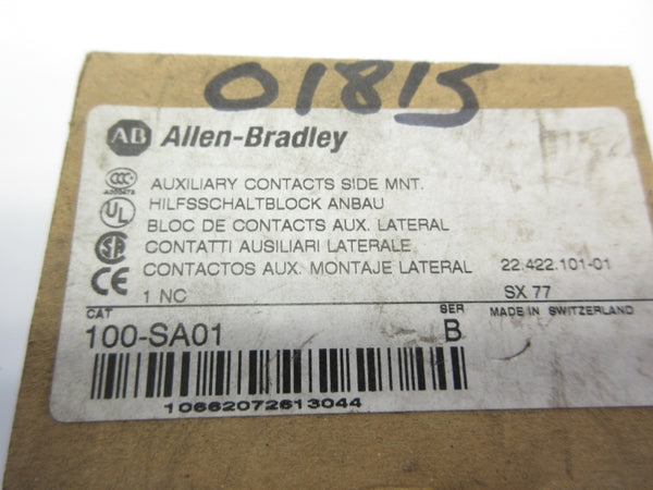 ALLEN BRADLEY 100-SA01 SER. B 600VAC 10A (BR/WH) NSMP