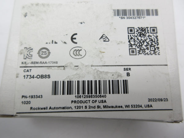 ALLEN BRADLEY 1734-OB8S SER. B DATE: 2022 NSFS