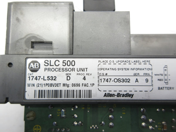 ALLEN BRADLEY 1747-L532 SER. D F/W 9 24VDC (NO DOOR/NO TERMINAL) UNMP