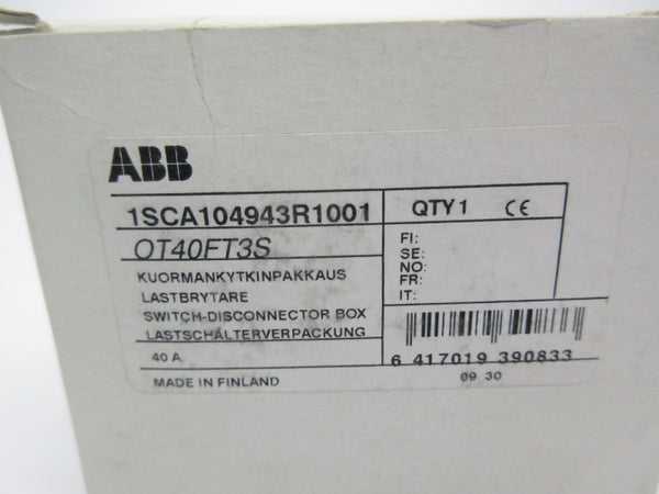 ABB 1SCA104943R1001 OT40FT3S 600V 40A NSMP