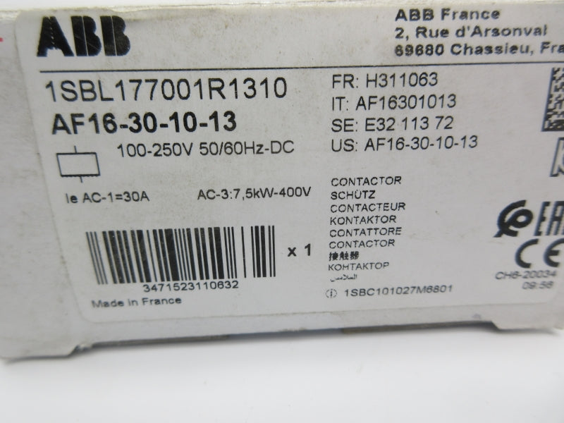 ABB AF16-30-10-13 1SBL177001R1310 100-250V 30A NSMP