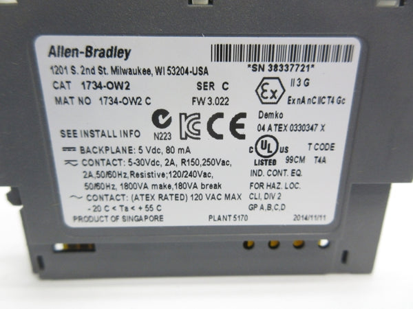ALLEN BRADLEY 1734-OW2 SER. C F/W 3.022 NSNP