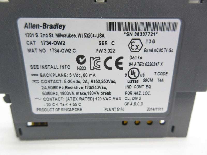 ALLEN BRADLEY 1734-OW2 SER. C F/W 3.022 NSNP