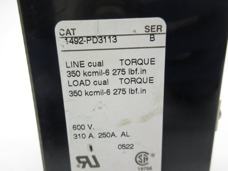 ALLEN BRADLEY 1492-PD3113 SER. B 600V 310A NSNP