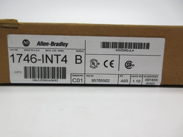 ALLEN BRADLEY 1746-INT4 SER. B F/W 1.10 DATE: 2006 NSFS