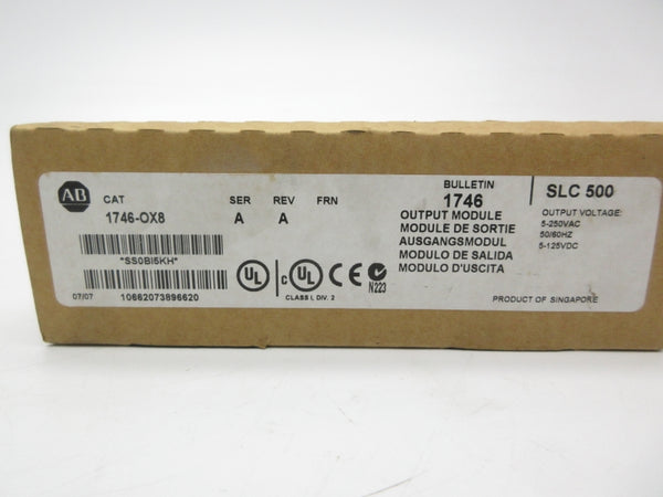 ALLEN BRADLEY 1746-OX8 SER. A 5-250VAC DATE: 2007 NSFS