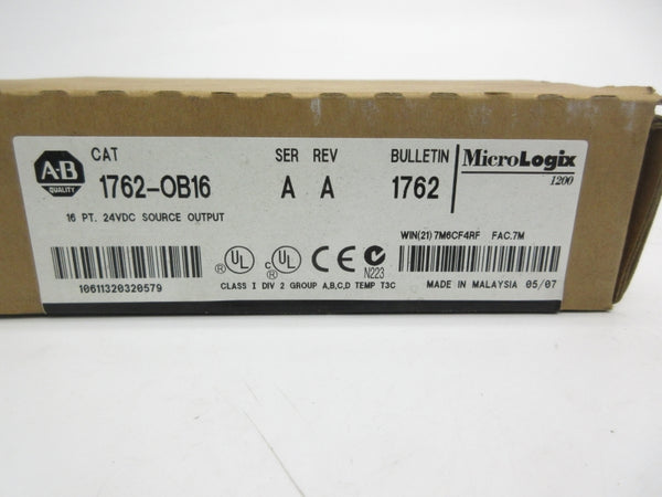 ALLEN BRADLEY 1762-OB16 SER. A 24VDC DATE: 2007 NSFS