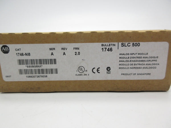 ALLEN BRADLEY 1746-NI8 SER. A F/W 2.0 DATE: 2007 NSFS