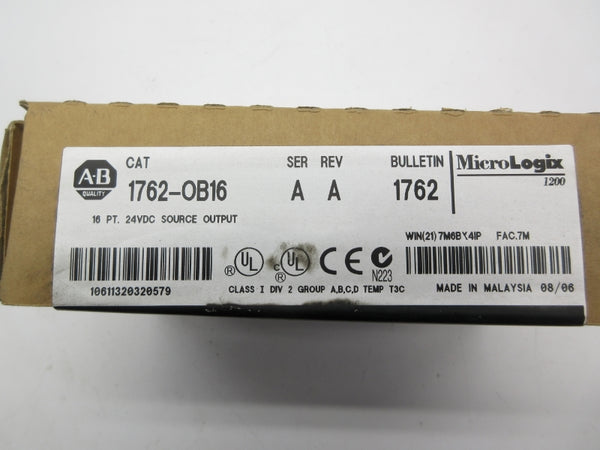 ALLEN BRADLEY 1762-OB16 SER. A 24VDC DATE: 2006 NSFS