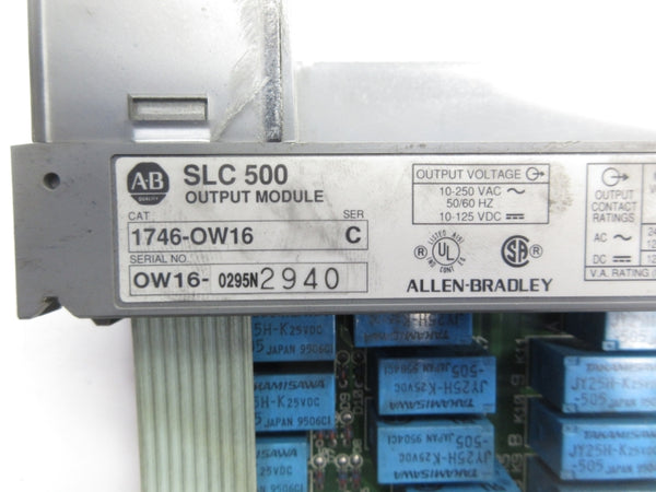 ALLEN BRADLEY 1746-OW16 SER. C 10-250VAC (NO DOOR/ TERMINAL) UNMP