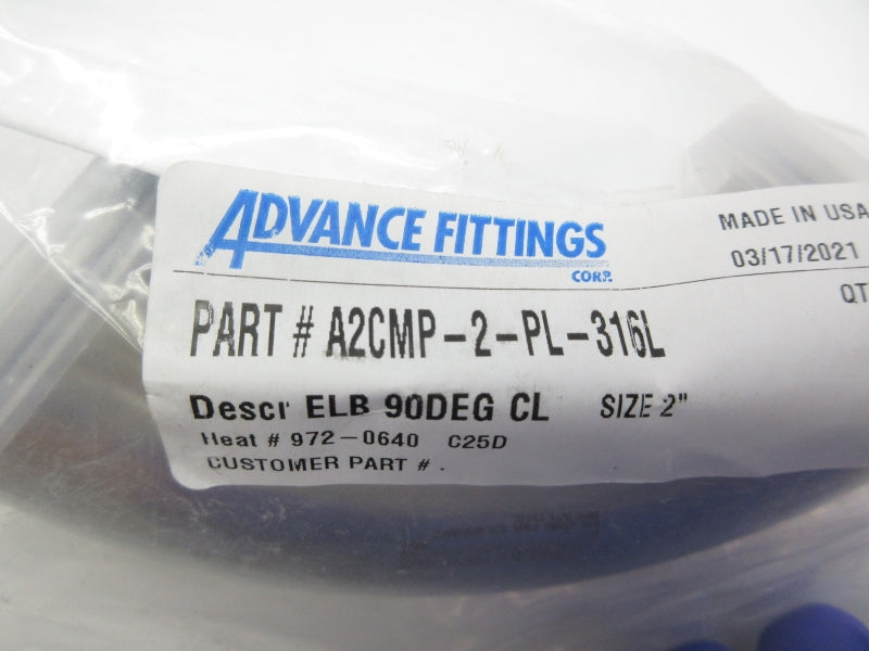 ADVANCE FITTINGS A2CMP-2-PL-316L 2" NSMP