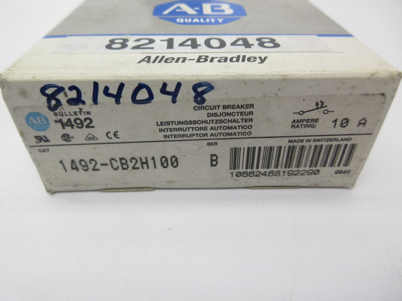 ALLEN BRADLEY 1492-CB2H100 SER. B 480VAC 10A NSMP