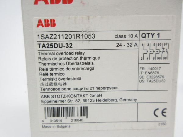 ABB TA25DU-32 1SAZ211201R1053 690V 24-32A NSMP