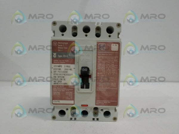 WESTINGHOUSE FD3150K CIRCUIT BREAKER 150A 600VAC  NSNP