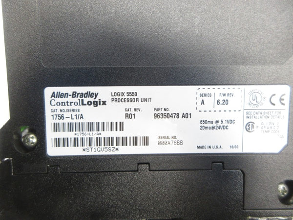 ALLEN BRADLEY 1756-L1 SER. A F/W 6.20 (NO KEY) NSNP