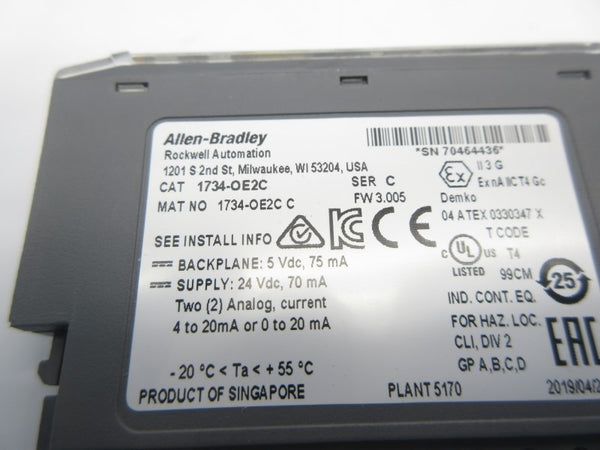 ALLEN BRADLEY 1734-OE2C SER. C F/W 3.005 24VDC NSNP