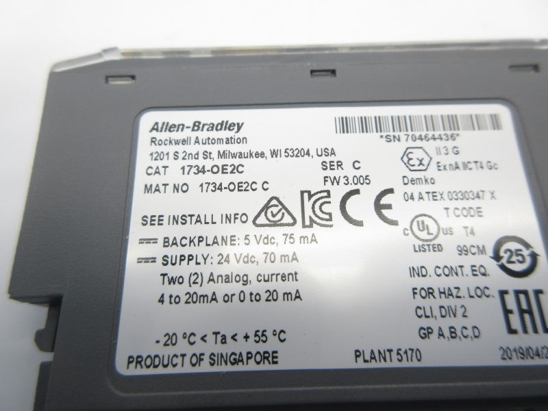 ALLEN BRADLEY 1734-OE2C SER. C F/W 3.005 24VDC NSNP