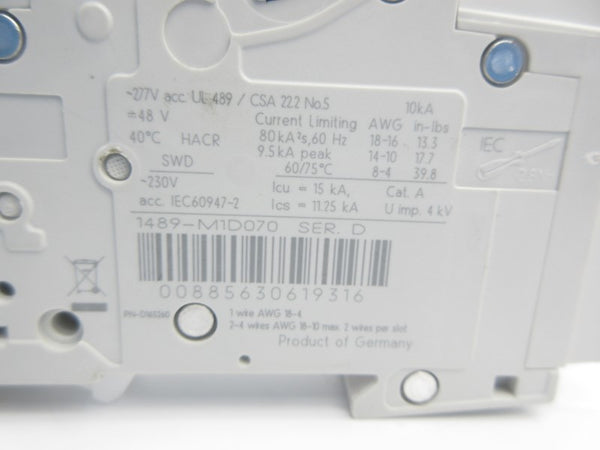 ALLEN BRADLEY 1489-M1D070 SER. D 277V 7A NSNP