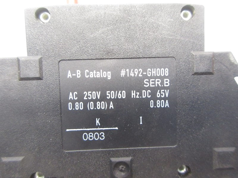 ALLEN BRADLEY 1492-GH008 SER. B 250VAC 0.80A NSNP