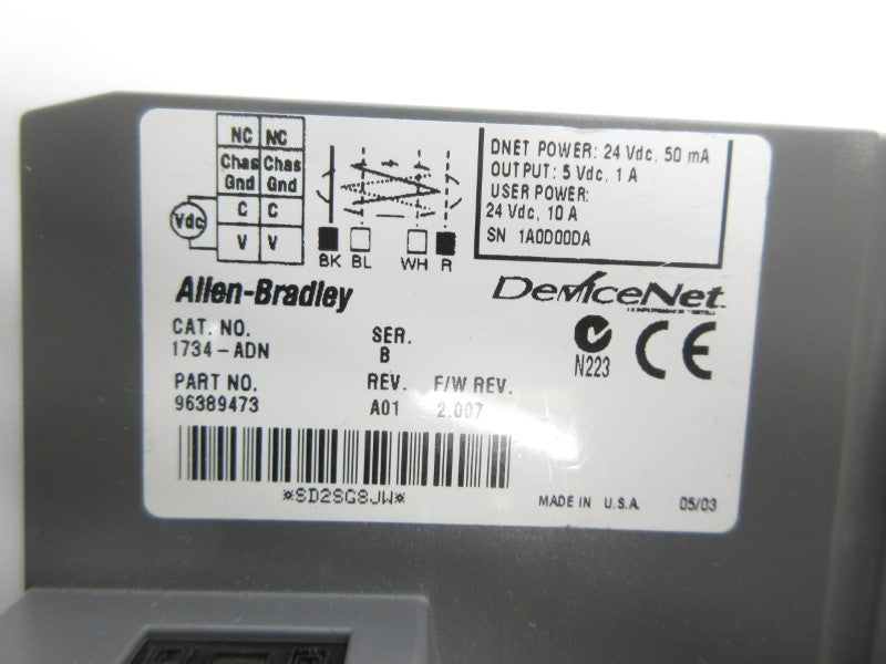 ALLEN BRADLEY 1734-ADN SER. B F/W 2.007 24VDC NSNP