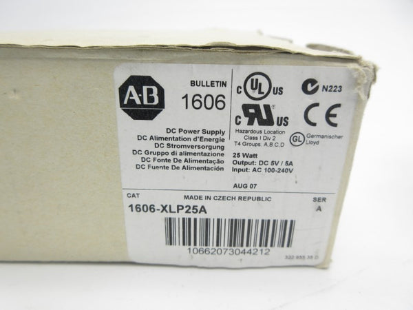 ALLEN BRADLEY 1606-XLP25A SER. A 100-240VAC 0.5A NSMP