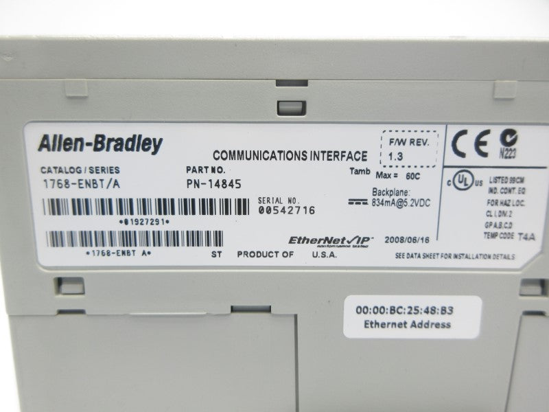 ALLEN BRADLEY 1768-ENBT SER. A F/W 1.3 NSNP