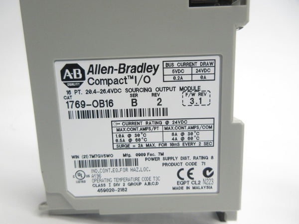 ALLEN BRADLEY 1769-OB16 SER. B F/W 3.1 24VDC NSNP