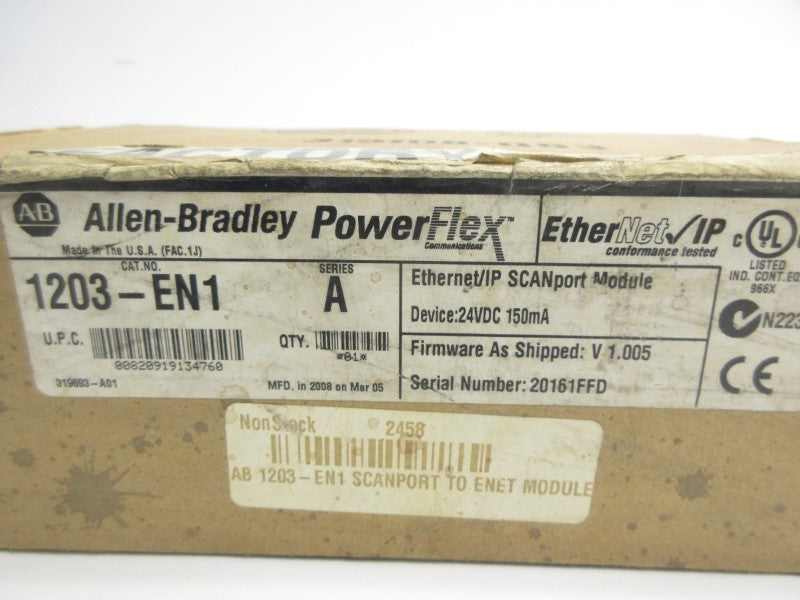 ALLEN BRADLEY 1203-EN1 SER. A 24VDC F/W V1.005 (BR/WH) NSMP