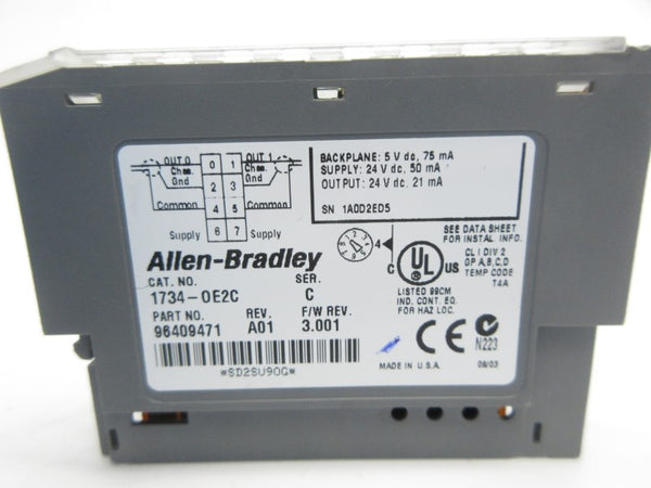 ALLEN BRADLEY 1734-OE2C SER. C F/W 3.001 24VDC UNMP