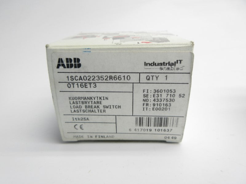 ABB OT16ET3 1SCA022352R6610 690V 25A NSMP