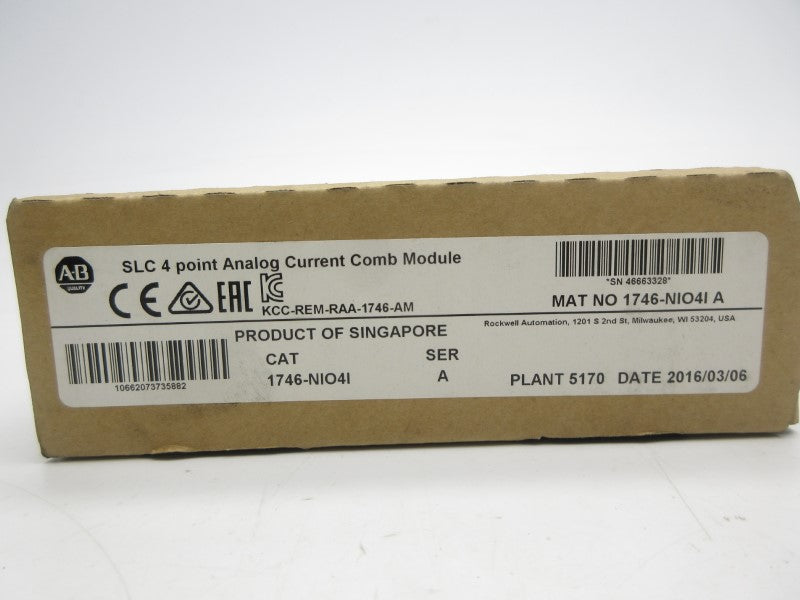 ALLEN BRADLEY 1746-NIO4I SER. A DATE: 2016 NSFS