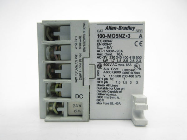 ALLEN BRADLEY 100-MO5NZJ3 SER. A 24VDC 20A NSNP
