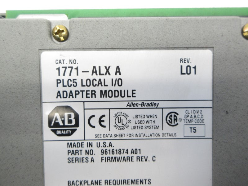 ALLEN BRADLEY 1771-ALX SER. A F/W C 5VDC 1.2A NSNP
