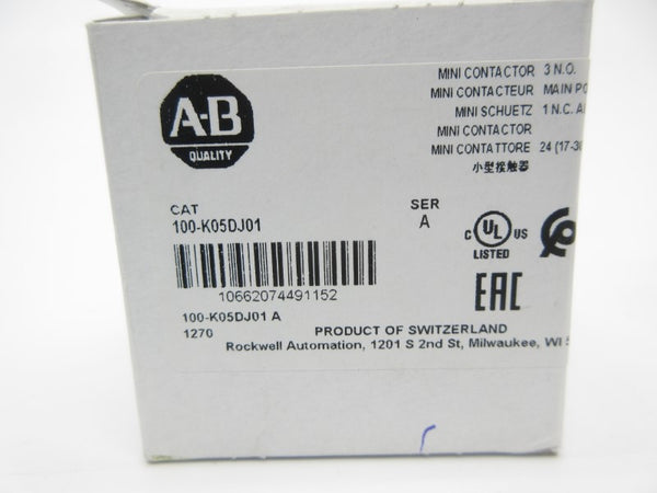 ALLEN BRADLEY 100-K05DJ01 SER. A 24VDC (WH) NSMP