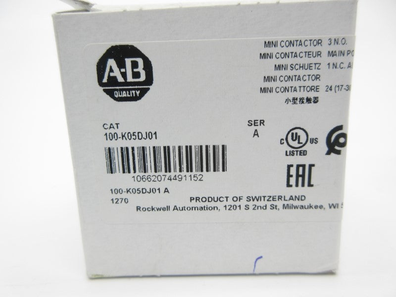 ALLEN BRADLEY 100-K05DJ01 SER. A 24VDC (WH) NSMP
