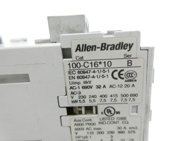 ALLEN BRADLEY 100-C16J10 SER. B 24VDC UNMP