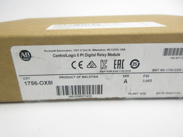 ALLEN BRADLEY 1756-OX8I SER. A F/W 3.003 24VDC NSMP