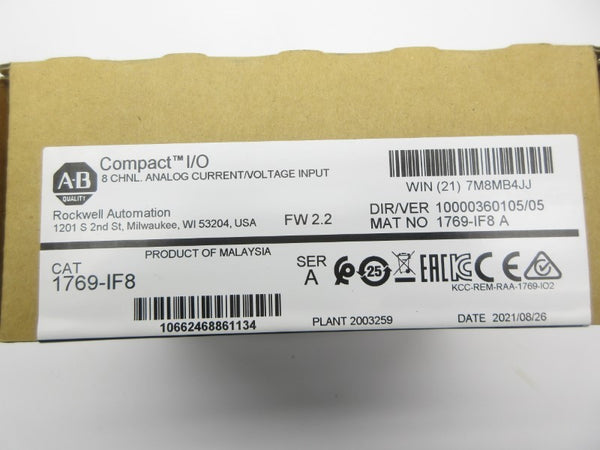 ALLEN BRADLEY 1769-IF8 SER. A F/W 2.2 DATE: 2021 NSFS